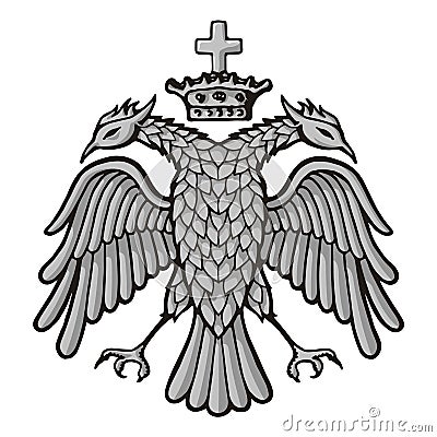 Byzantine Eagle with Crown Vector Illustration