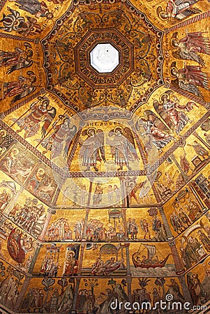 Byzantine mosaic in baptistery in Florence Editorial Stock Photo