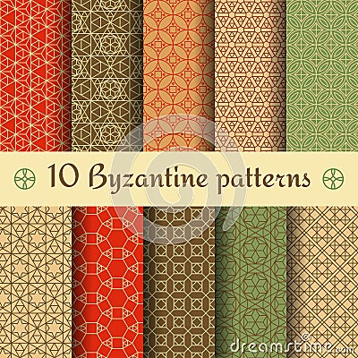 Byzantine seamless patterns set Vector Illustration