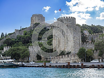 From Byzantine times old castle building parts Stock Photo