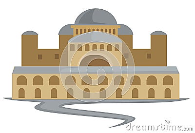 Byzantium ancient building capitol Constantinople architecture isolated construction Vector Illustration