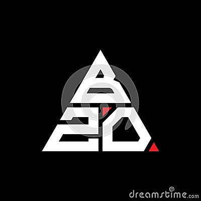 BZO triangle letter logo design with triangle shape. BZO triangle logo design monogram. BZO triangle vector logo template with red Vector Illustration