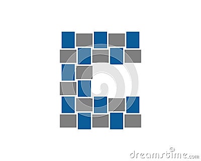 C brick woven letter logo template Vector Illustration