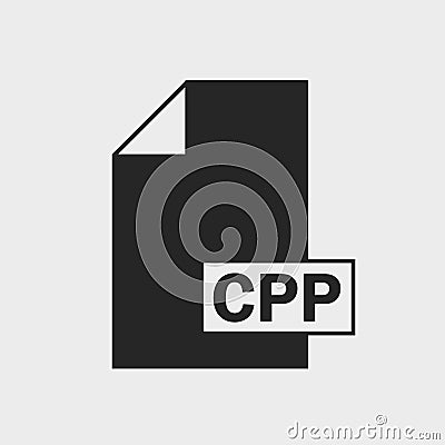 C CPP file Format Icon Vector Illustration