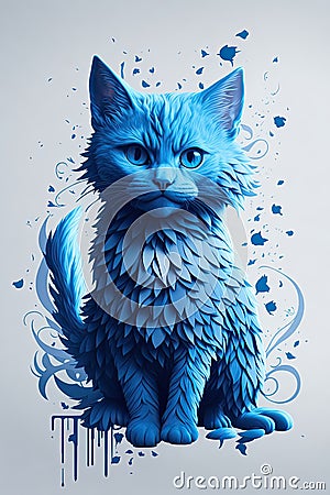 C'est un animal magnifique de type chat bleu Stock Photo