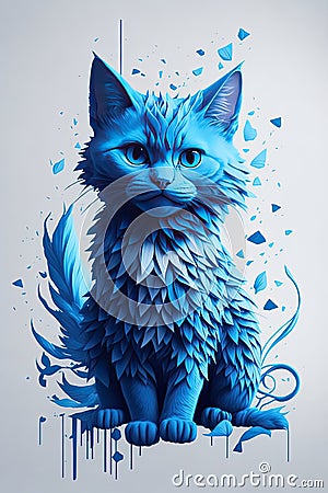 C'est un animal magnifique de type chat bleu Stock Photo