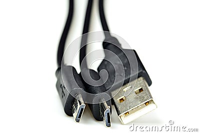 C2-fold USB charger kable in a closeup Stock Photo