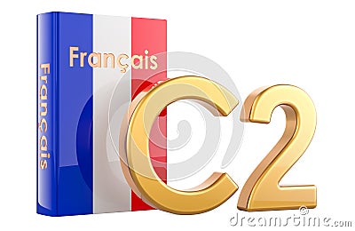 C2 French level, concept. C2 Proficiency. 3D rendering Stock Photo