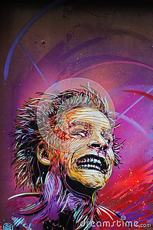 C215 graffiti piece in Oslo Editorial Stock Photo