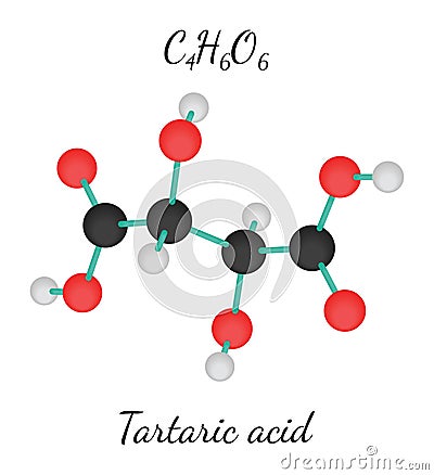 C4H6O6 tartaric acid molecule Stock Photo