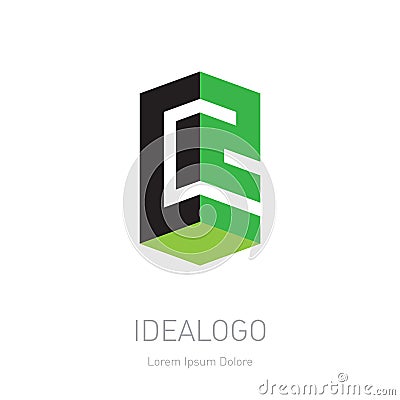 C2 initial logo. C and 2 initial monogram logotype. Vector design element or 3d icon on white background. Stock Photo