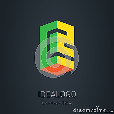 C2 initial logo. C and 2 initial monogram logotype. Vector design element or 3d icon. Vector Illustration