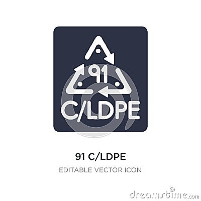 91 c/ldpe icon on white background. Simple element illustration from UI concept Vector Illustration