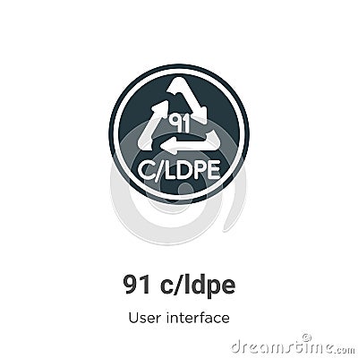 91 c/ldpe vector icon on white background. Flat vector 91 c/ldpe icon symbol sign from modern user interface collection for mobile Vector Illustration