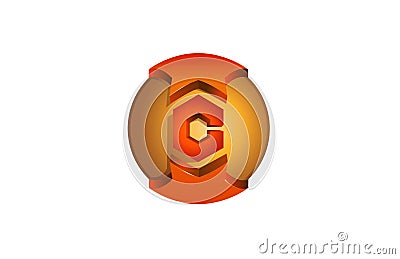 C Letter Circle Three Dimensional Logo Design Illustration Vector Illustration