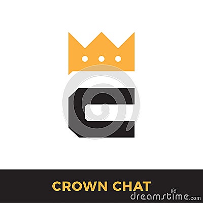 C letter with crown. Modern icon design logo element with business card template. Best for identity and logotypes Vector Illustration