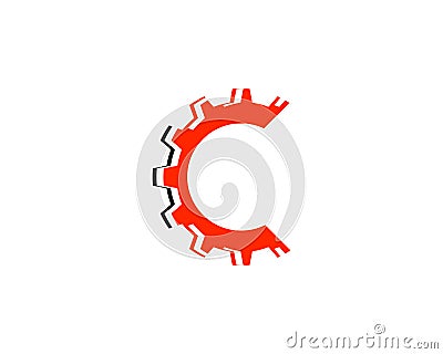 C letter gear icon vector logo template Vector Illustration