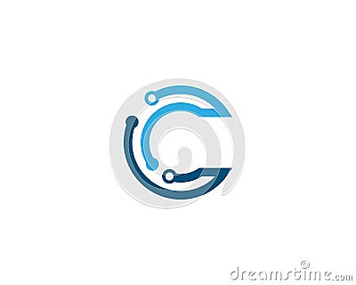 C Letter technology Logo Template Vector Illustration