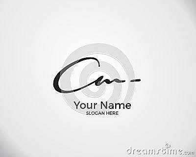 C M CM initial logo signature vector. Handwriting concept logo. Vector Illustration