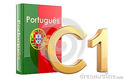 C1 Portuguese level, concept. Level Advanced, 3D rendering Stock Photo