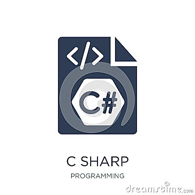 C sharp icon. Trendy flat vector C sharp icon on white background from Programming collection Vector Illustration