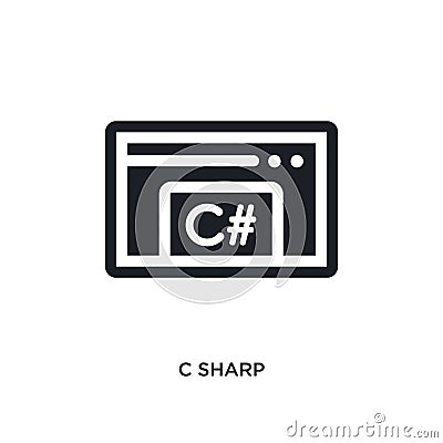 c sharp isolated icon. simple element illustration from programming concept icons. c sharp editable logo sign symbol design on Vector Illustration