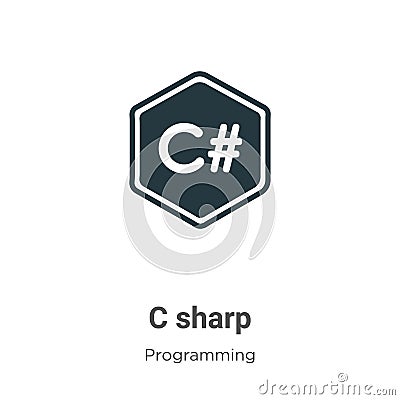 C sharp vector icon on white background. Flat vector c sharp icon symbol sign from modern programming collection for mobile Vector Illustration