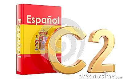 C2 Spanish level, concept. C2 Proficiency. 3D rendering Stock Photo