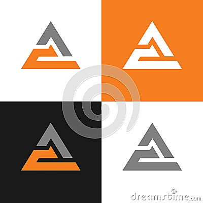 CA or AC letter triangle logo design template - Vector Vector Illustration