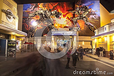 CA,USA Jan 3,2013 a transformer attraction ride at Universal Studios Hollywood,Los Angeles Editorial Stock Photo