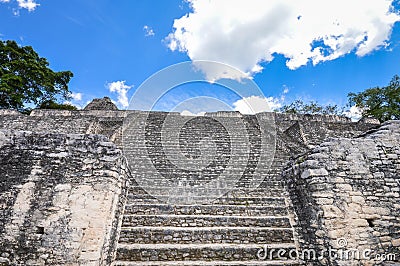 Caana pyramid at the Caracol archaeological site of Maya civilization in Belize Stock Photo