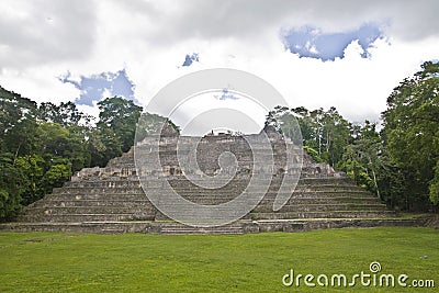 Caana pyramid at Caracol in Belize Stock Photo
