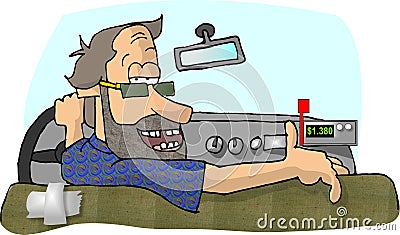 Cab Driver Cartoon Illustration