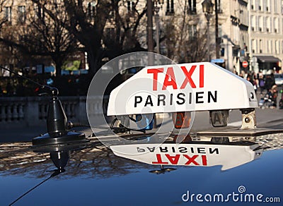 A cab in Paris Stock Photo