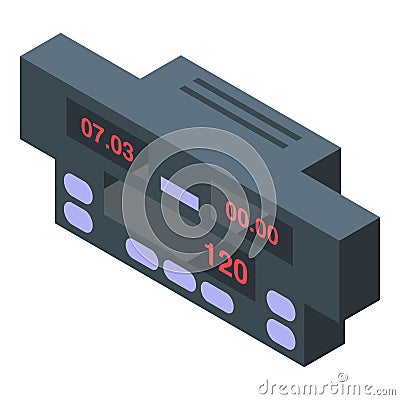 Cab taximeter icon isometric vector. Payment taxi Stock Photo