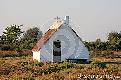 'Cabane de Gardians' (herdsmen's shed), Camargue, France Stock Photo