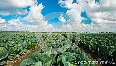 Cabbage field Stock Photo