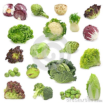 Cabbage and green vegetable collection Stock Photo