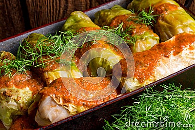 Cabbage rolls out young cabbage Stock Photo