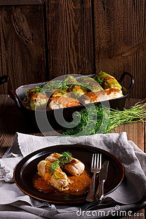 Cabbage rolls out young cabbage Stock Photo