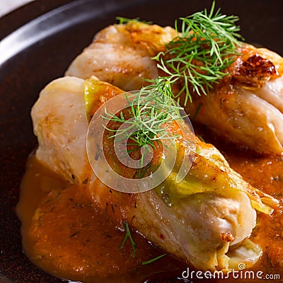 Cabbage rolls out young cabbage Stock Photo