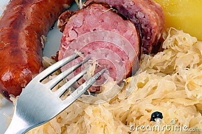 Close-up of a garnished sauerkraut Stock Photo