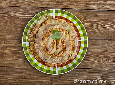 Cabbage Sauteed with Chicken Stock Photo