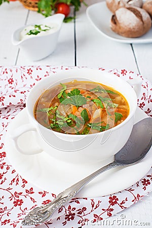 Cabbage soup Stock Photo