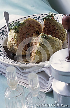 Cabbage stuffed with beef Stock Photo