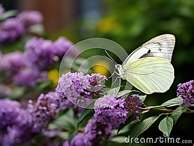 Cabbage White Butterfly Cartoon Illustration