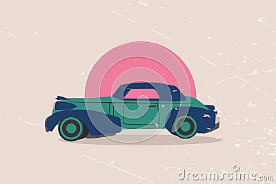 Cabby. Taxi.retro stile, Vector Illustration