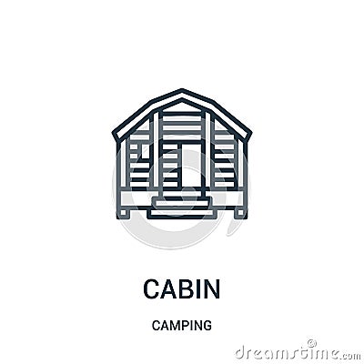 cabin icon vector from camping collection. Thin line cabin outline icon vector illustration. Linear symbol Vector Illustration