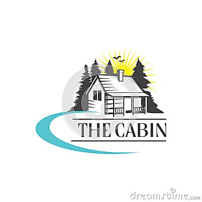 Cabin logo , lodge logo vector Stock Photo