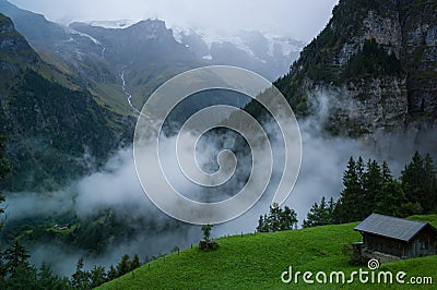 Cabin in mountains Stock Photo